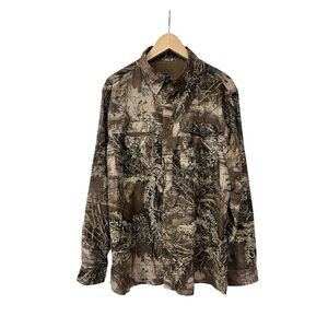 Realtree Shirt Men’s Scent Factor Camouflage Vented Outdoors Button Down XL